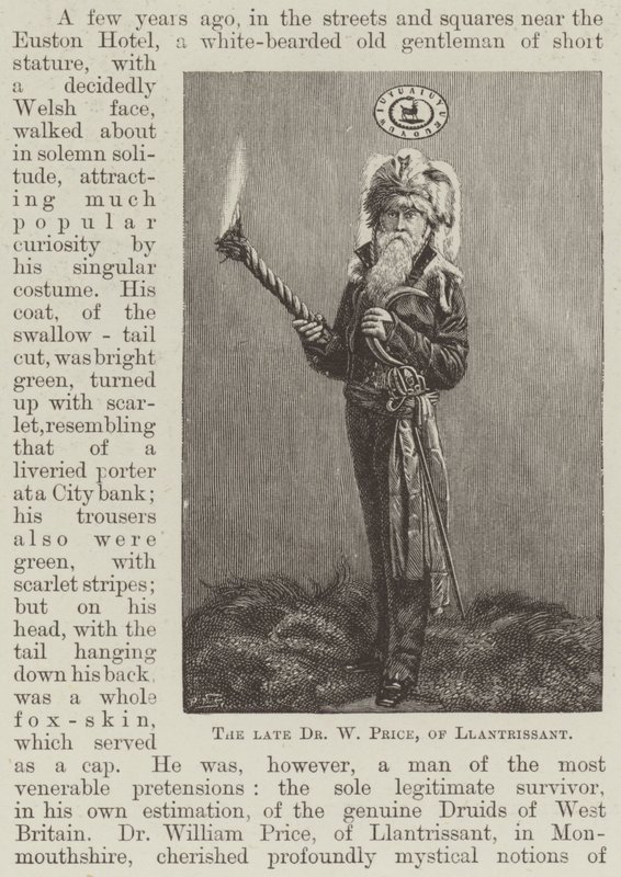 O falecido Dr. W Price, de Llantrissant (gravura) de English School