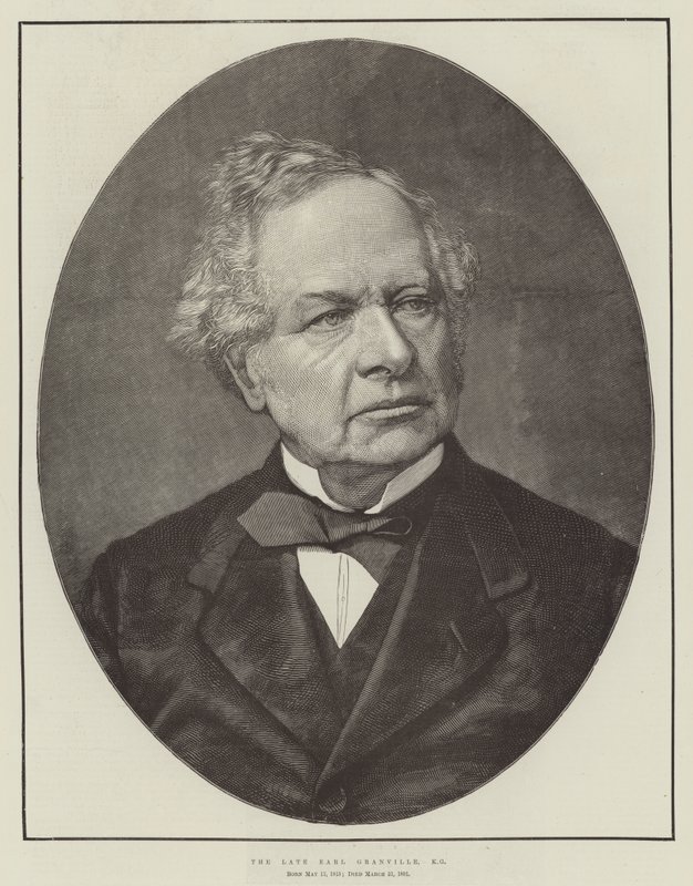 O falecido Earl Granville, KG (gravura) de English School