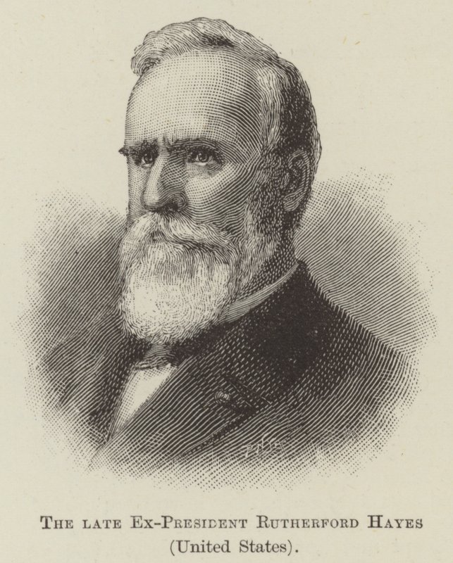 O falecido ex-presidente Rutherford Hayes, Estados Unidos (gravura) de English School