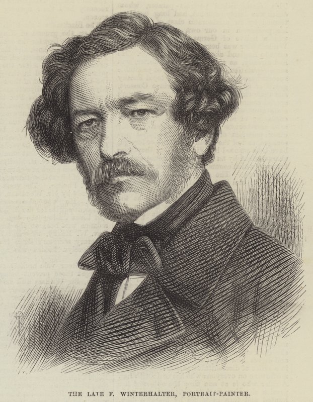 O falecido F Winterhalter, Retrato-Painter (gravura) de English School