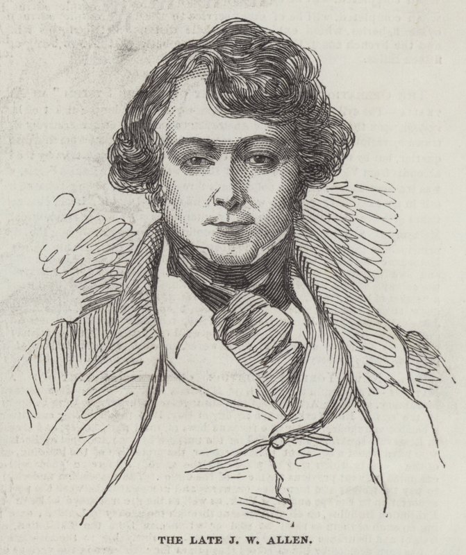 O falecido J W Allen (gravura) de English School