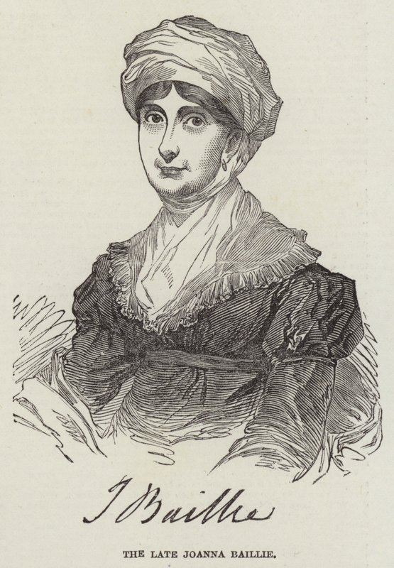 A falecida Joanna Baillie (gravura) de English School