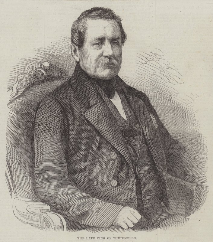 O falecido Rei de Wirtemberg (gravura) de English School