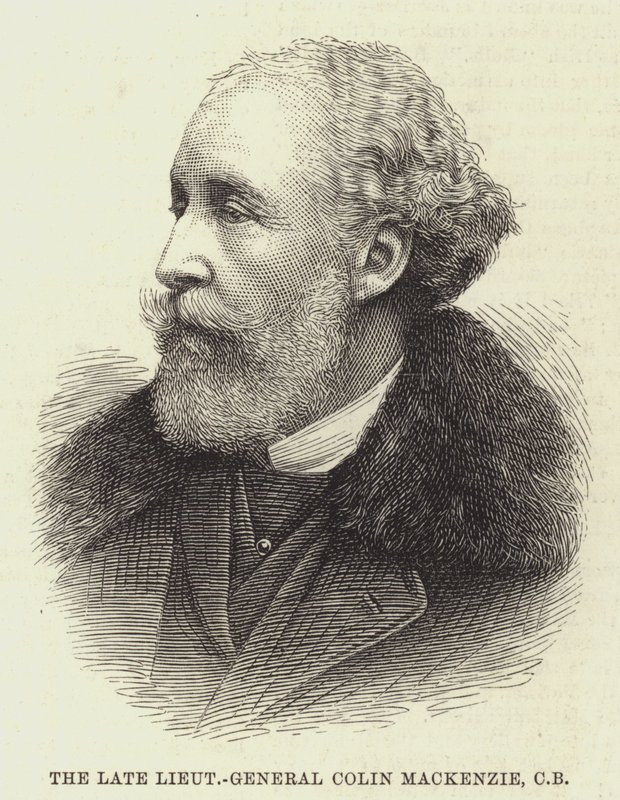 O falecido tenente-general Colin Mackenzie, CB (gravura) de English School