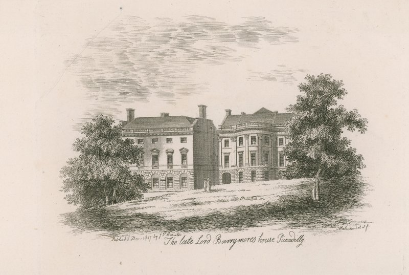 O falecido Lord Barrymores casa, Piccadilly, Londres de English School