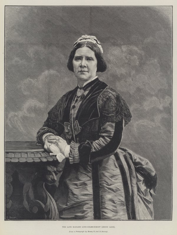 A falecida Madame Lind-Goldschmidt, Jenny Lind (gravura) de English School
