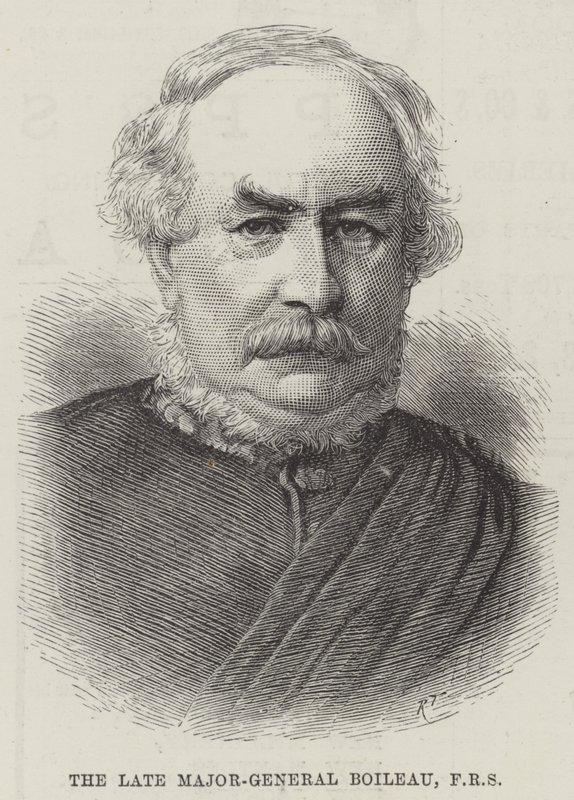 O falecido Major-General Boileau, FRS (gravura) de English School