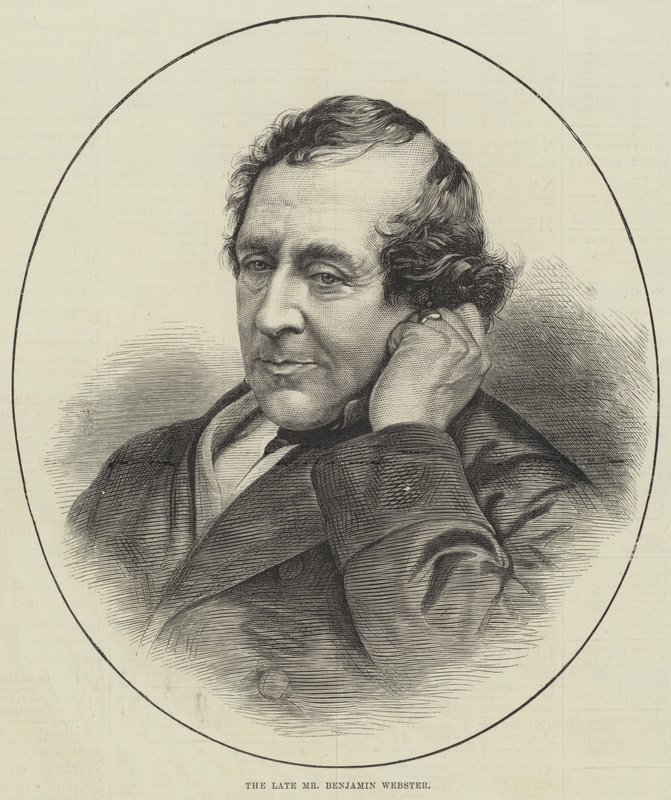O falecido Sr. Benjamin Webster (gravura) de English School