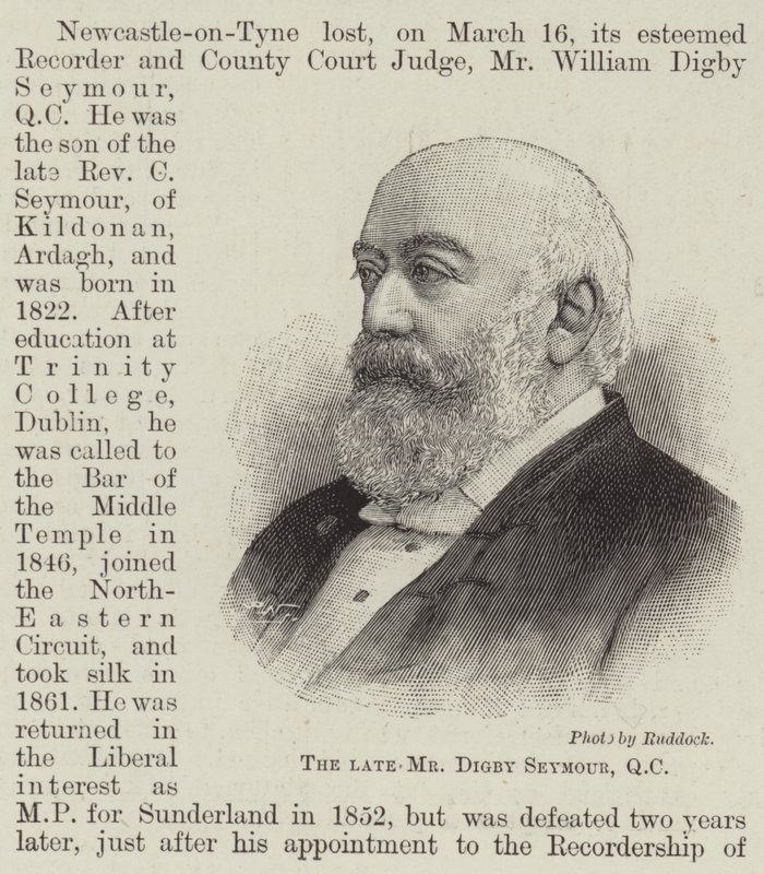 O falecido Sr. Digby Seymour, QC (gravura) de English School