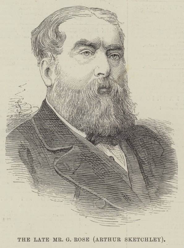 O falecido Sr. G Rose, Arthur Sketchley (gravura) de English School