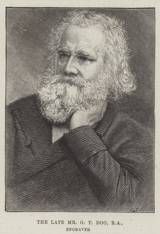O falecido Sr. G T Doo, RA, Engraver (gravura) de English School