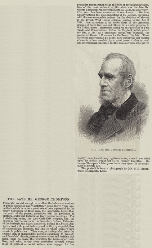 O falecido Sr. George Thompson (gravura) de English School