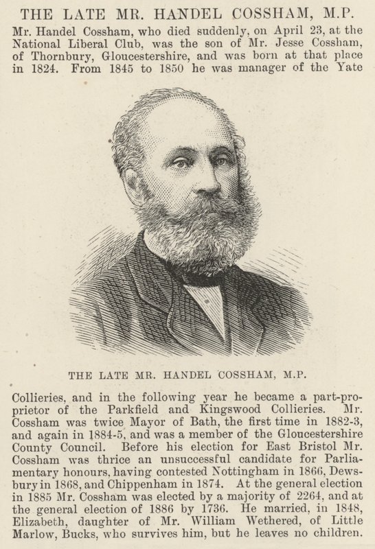 O falecido Sr. Handel Cossham, deputado (gravura) de English School