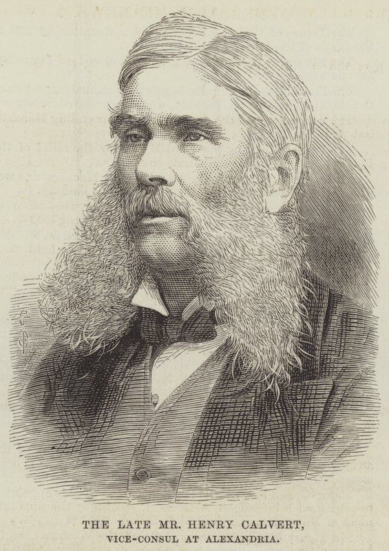 O falecido Sr. Henry Calvert, vice-cônsul em Alexandria (gravura) de English School