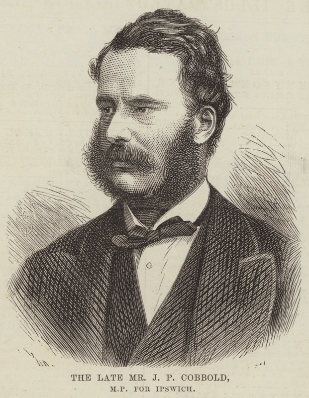 O falecido Sr. J P Cobbold, deputado pela Ipswich (gravura) de English School