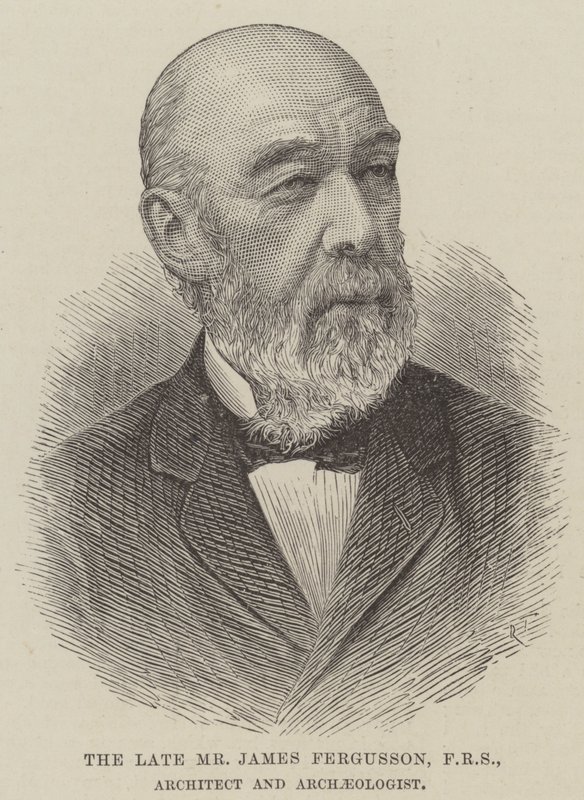 O falecido Sr. James Fergusson, FRS, Arquitecto e Arqueólogo (gravura) de English School