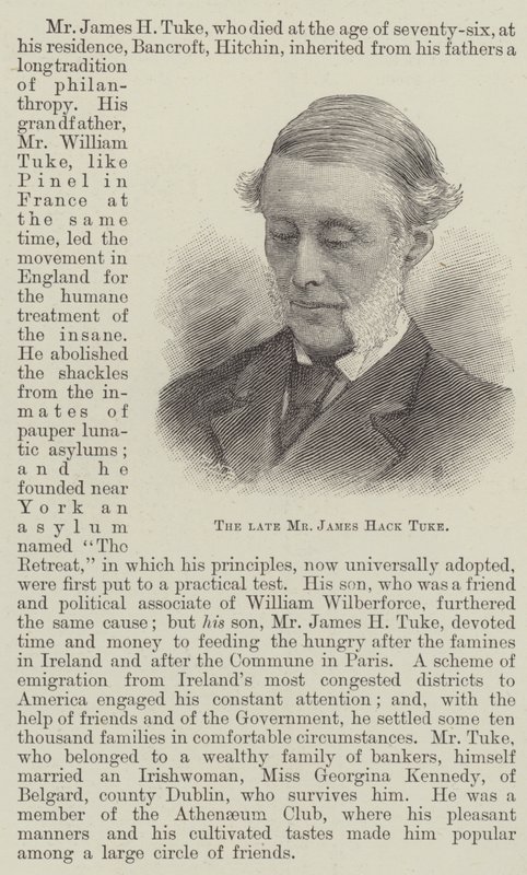 O falecido Sr. James Hack Tuke (gravura) de English School