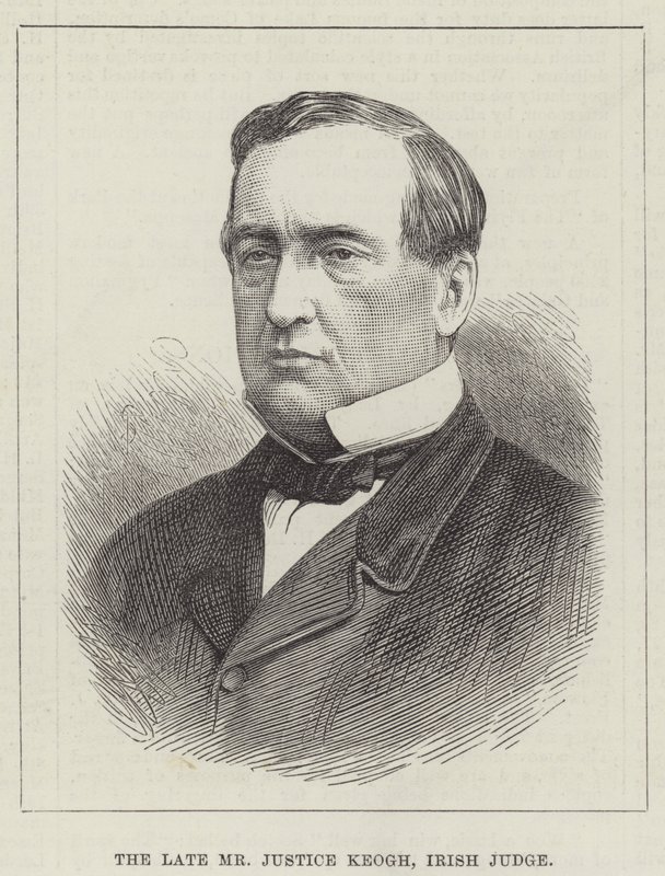 O falecido Sr. Juiz Keogh, juiz irlandês (gravura) de English School