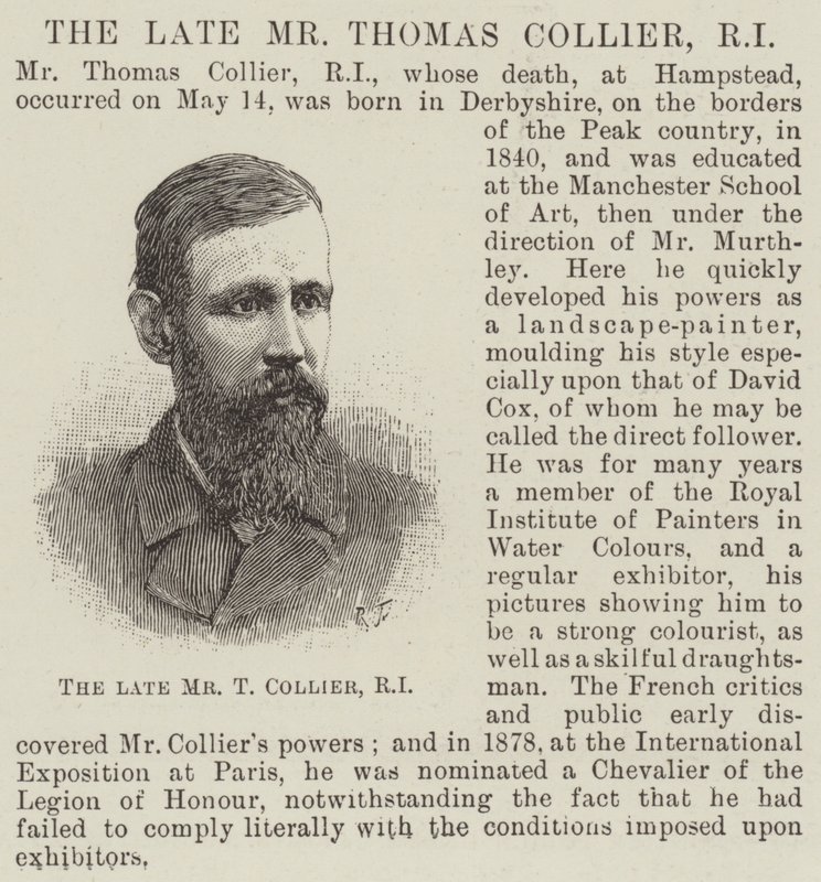 O falecido Sr. Thomas Collier, RI (gravura) de English School