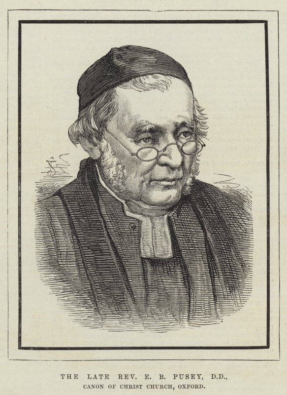O falecido Reverendo E B Pusey, DD, Canon of Christ Church, Oxford (gravura) de English School