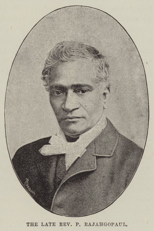 O falecido Reverendo P Rajahgopaul (gravura) de English School