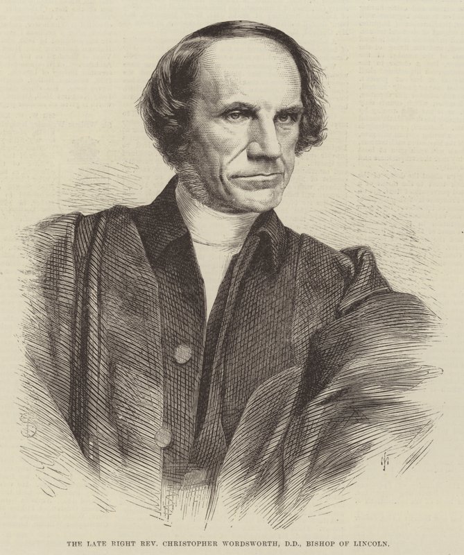 O falecido reverendo de direita Christopher Wordsworth, DD, bispo de Lincoln (gravação) de English School