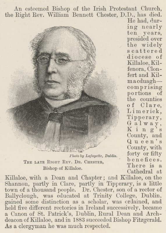 O falecido Reverendo Dr. Chester, Bispo de Killaloe (gravura) de English School
