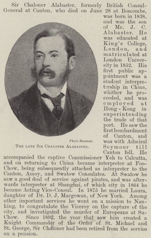 O falecido Sir Chaloner Alabaster (litho) de English School