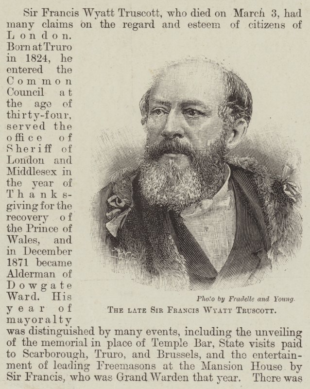 O falecido Sir Francis Wyatt Truscott (gravura) de English School