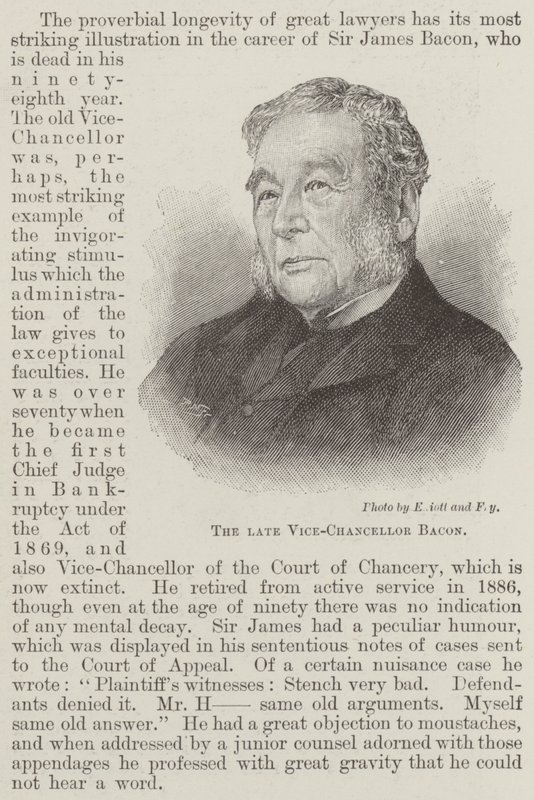 O falecido Vice-Chanceler Bacon (gravura) de English School