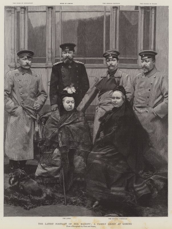 O último retrato de Sua Majestade, um grupo familiar em Coburg de English School