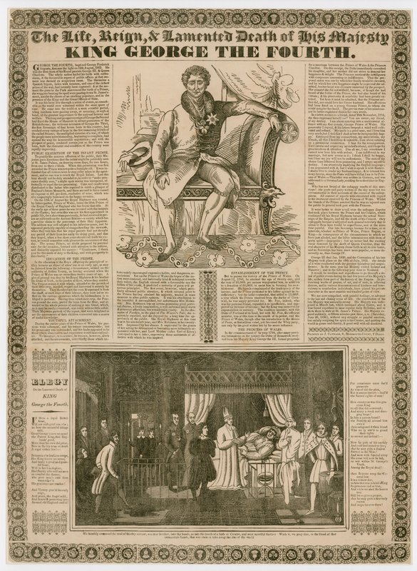 A vida e reinar e lamentou a morte de Sua Majestade, o rei George IV de English School