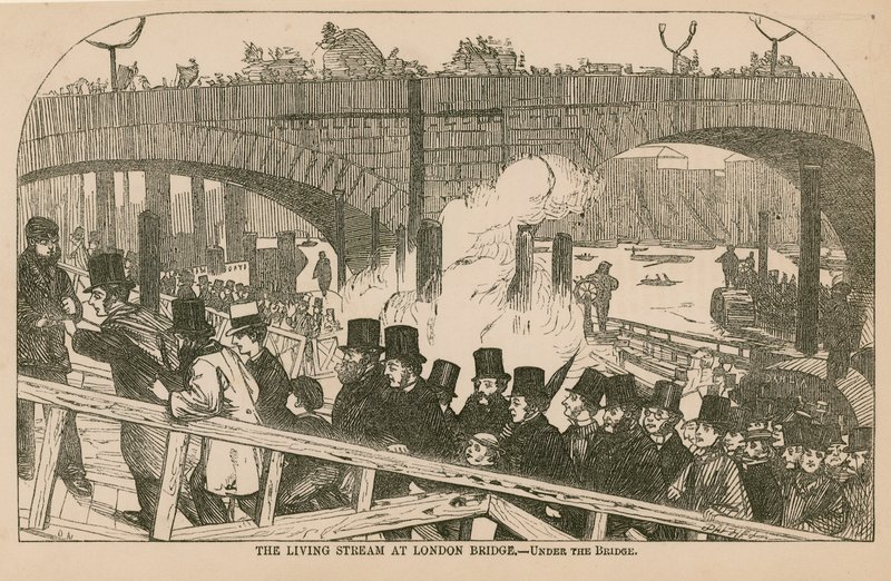 O fluxo vivo na ponte de Londres de English School