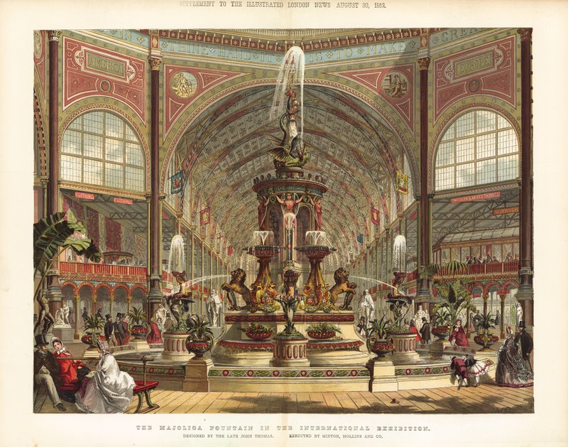 A fonte de majólica na Exposição Internacional de 1862 de English School
