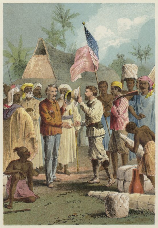 A reunião de Henry Morton Stanley e David Livingstone de English School