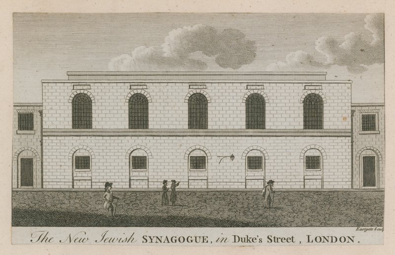 A nova sinagoga judaica em Dukes Street, Londres de English School