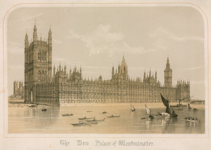 O novo Palácio de Westminster, Londres de English School