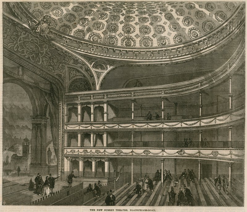 O novo Surrey Theatre, Blackfriars Road, Londres de English School