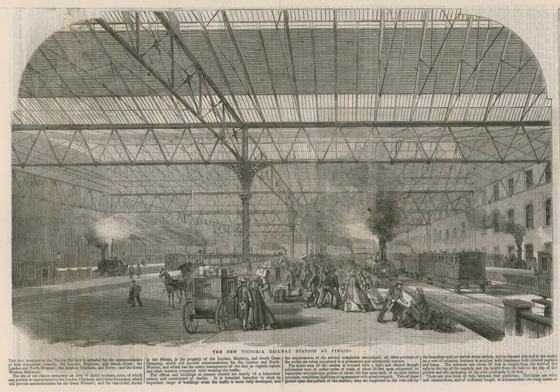 A nova estação ferroviária Victoria em Pimlico, Londres de English School