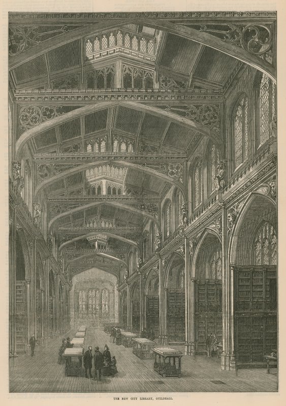 A nova biblioteca da cidade, Guildhall, Londres de English School