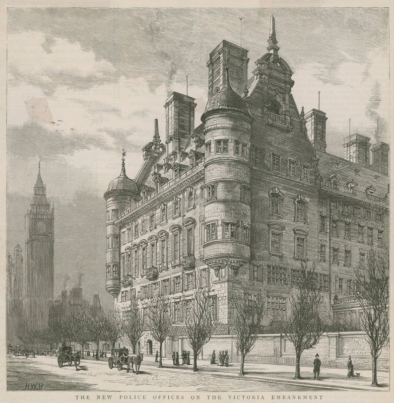 Os novos escritórios da polícia no Victoria Embankment de English School