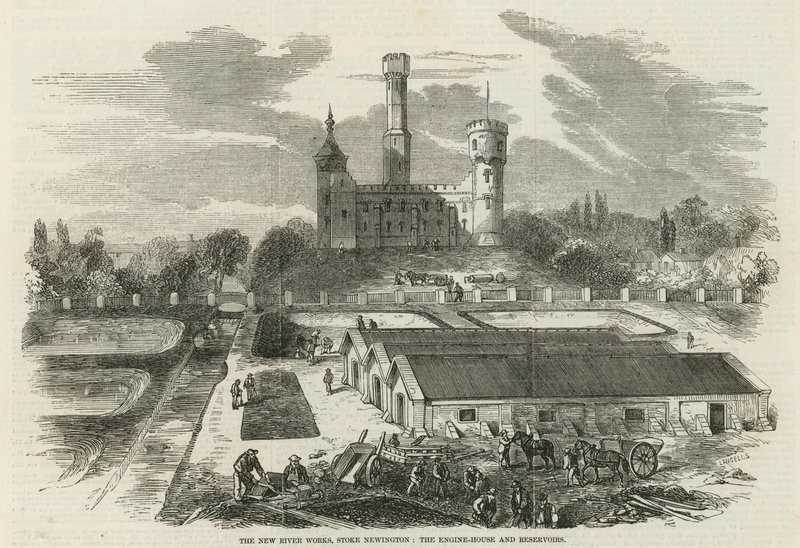 O novo rio funciona, Stoke Newington: A casa das máquinas e os reservatórios de English School