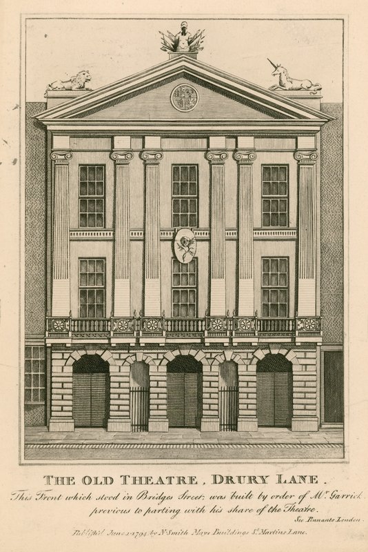O antigo teatro, Drury Lane de English School