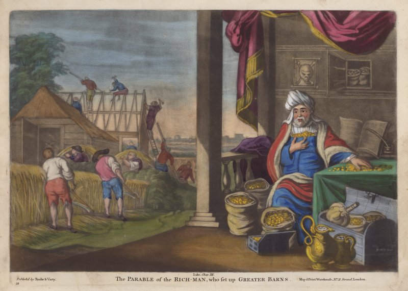 A parábola do tolo rico (cor litho) de English School