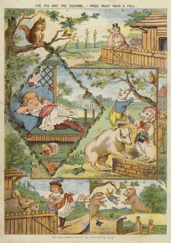 O porco e o esquilo - o orgulho deve ter uma queda (chromolitho) de English School