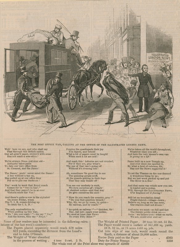 Os correios no escritório da Illustrated London News de English School
