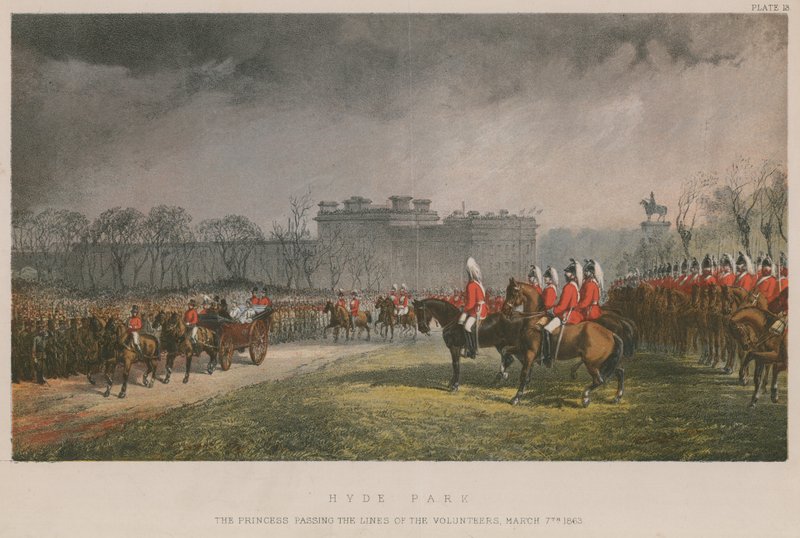 A princesa passando as linhas de voluntários, 7 de março de 1863 de English School