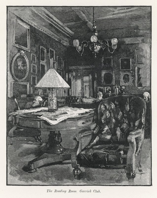 A sala de leitura do Garrick Club de English School