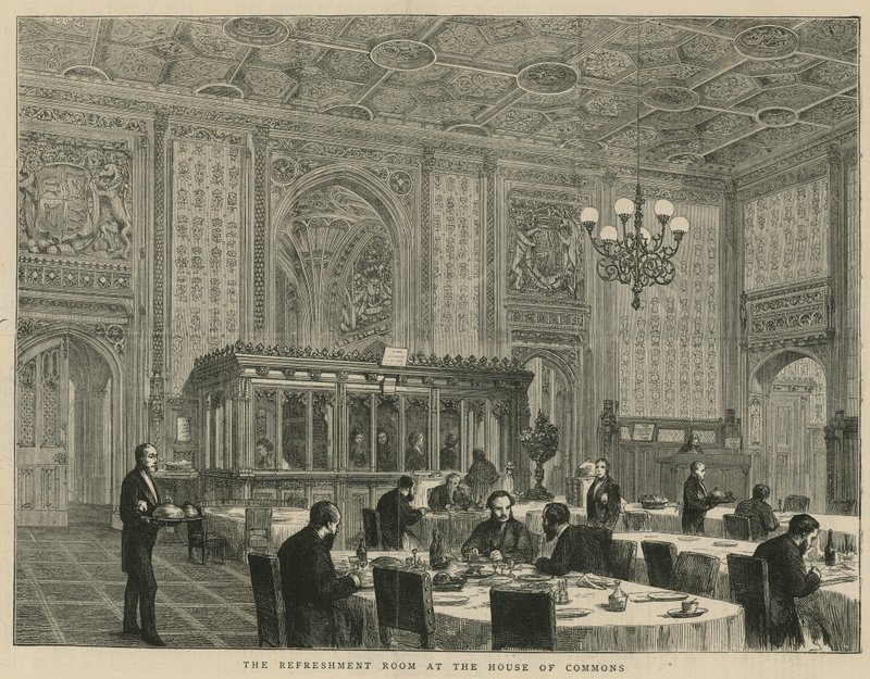 A sala de refresco na Câmara dos Comuns de English School