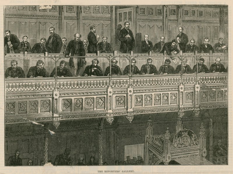 A galeria de repórteres na Câmara dos Comuns de English School